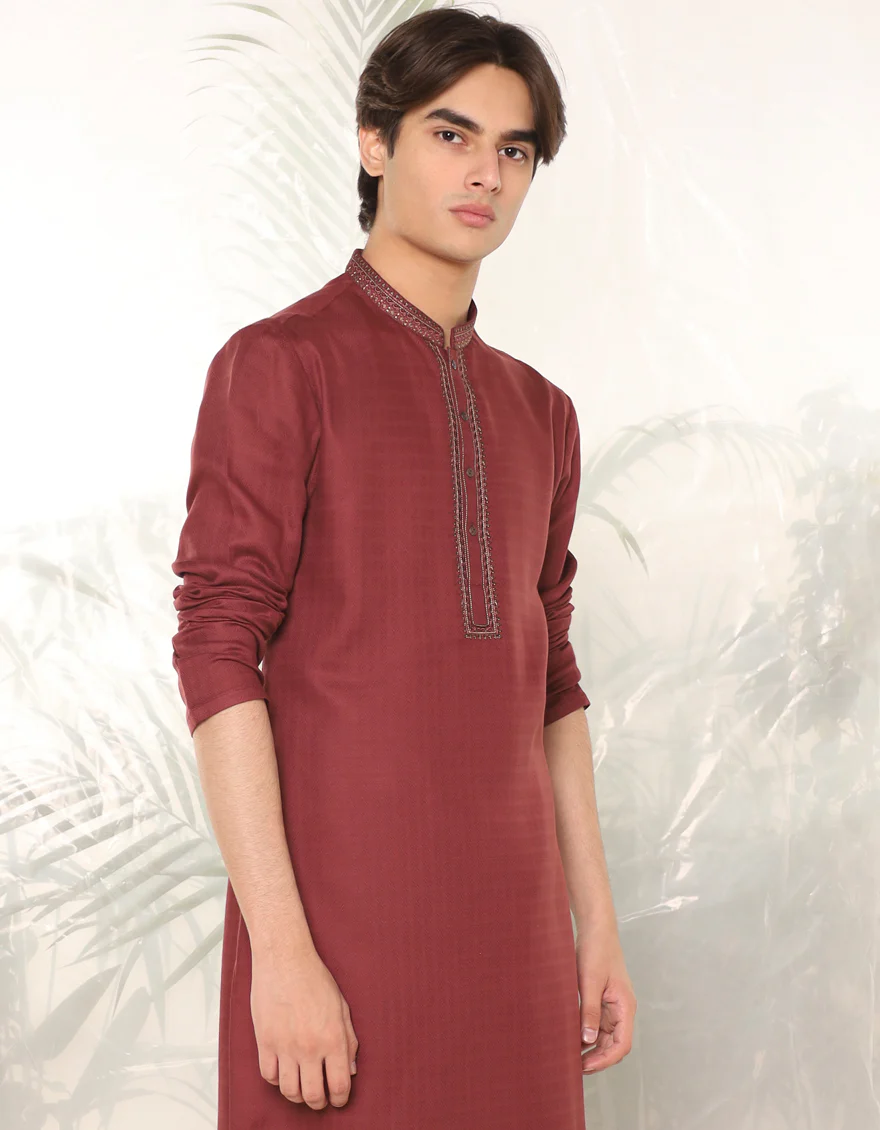 BROWN COTTON KURTA | JTK-A-39137/S24/JJ9236-SF - Image 2