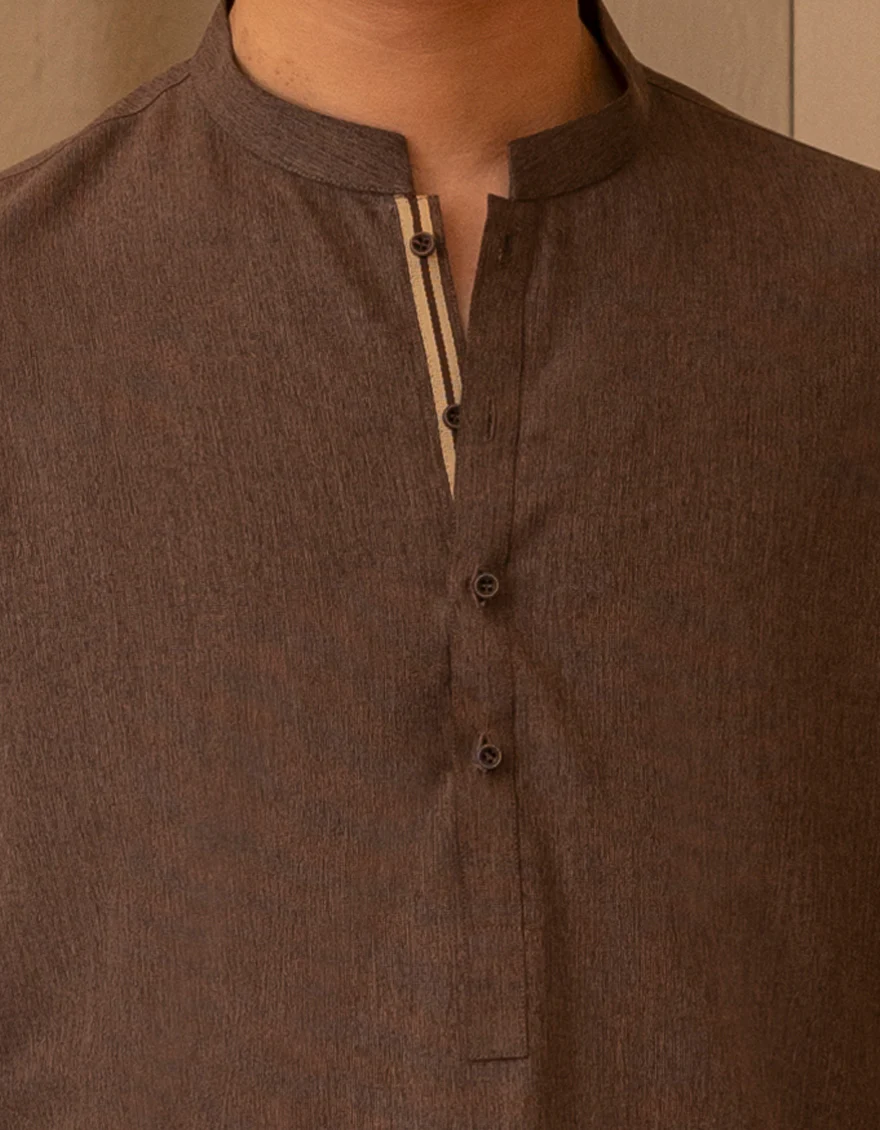 BROWN BLENDED KURTA | JTK-A-39475/S25/JJ9627-CL - Image 3