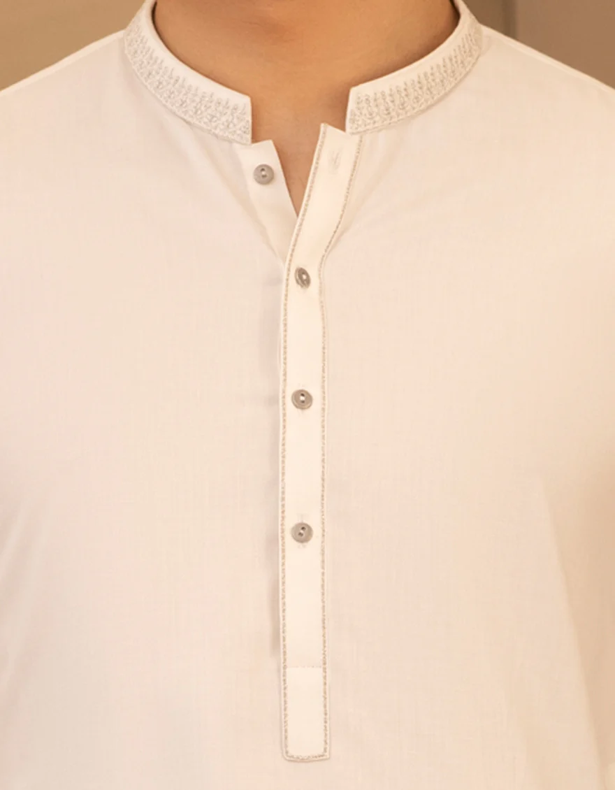 OFF WHITE BLENDED KURTA | JTK-A-39481/S25/JJ8813-SF - Image 3