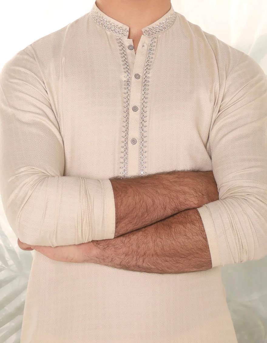 BROWN BLENDED KURTA | JTK-A-46380/S24/JJ9236-SF - Image 2