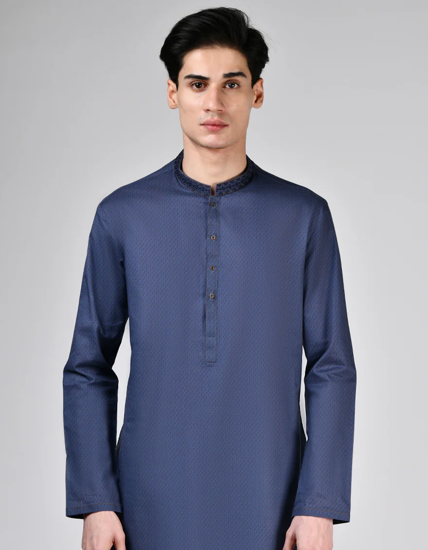 DARK PURPLE COTTON KURTA | JTK-A-46523/S24/JJ9552-SF - Image 2