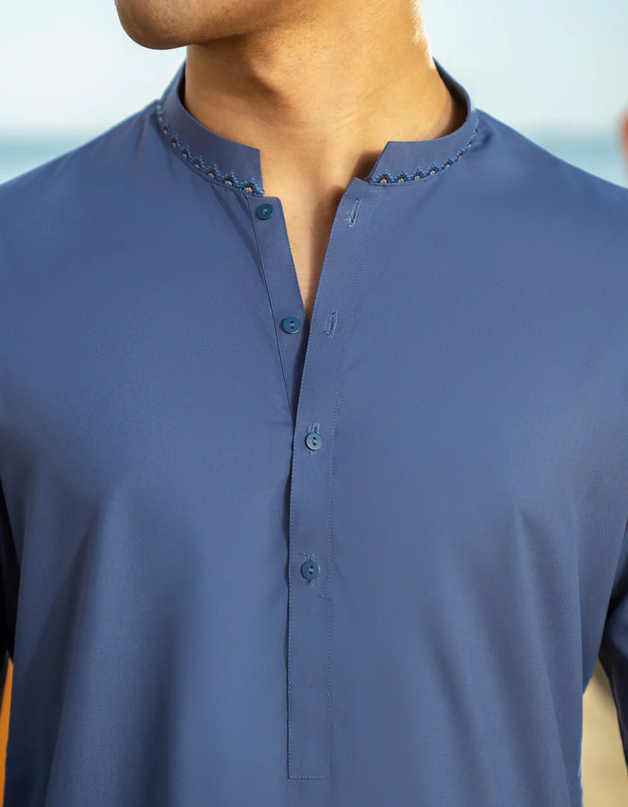 LIGHT BLUE COTTON KURTA | JTK-A-46540/S25/JJ9373-CL - Image 5