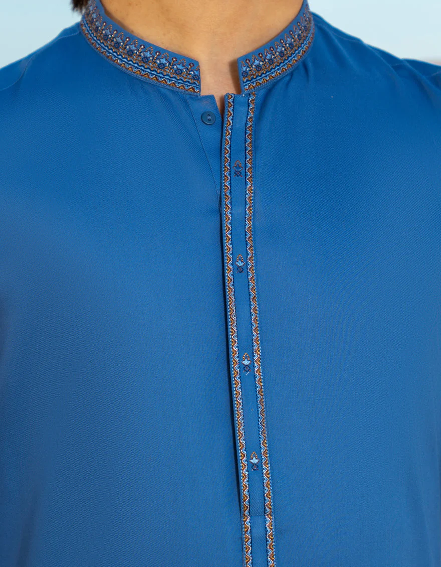 BLUE BLENDED KURTA | JTK-A-46543/S24/JJ9621-SF - Image 2