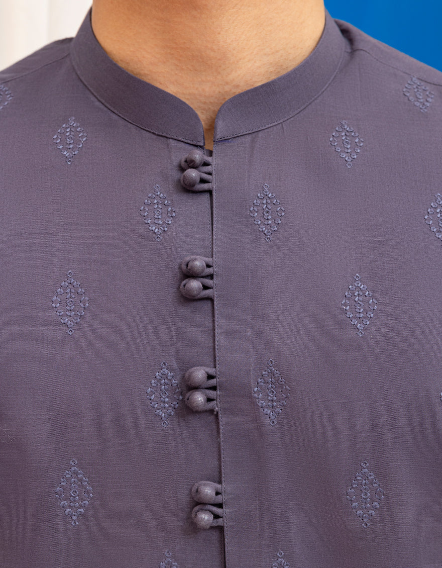 GREY COTTON KURTA | JTK-A-50123/S25/JJ95 - Image 2