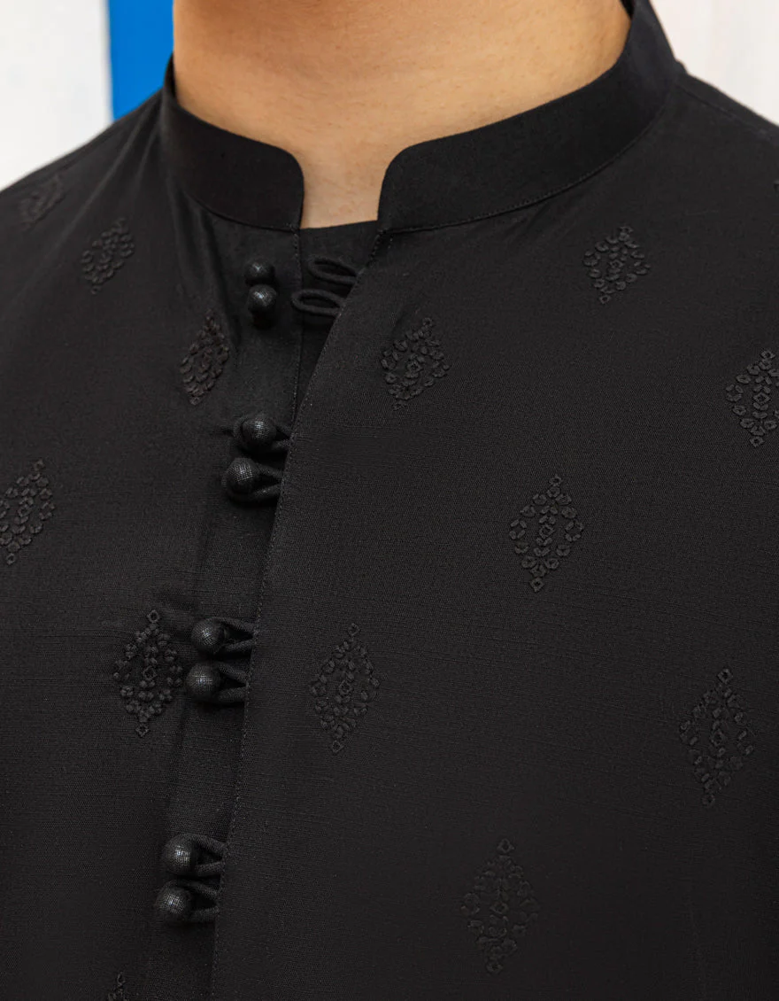 BLACK COTTON KURTA | JTK-A-50124/S25/JJ95 - Image 2