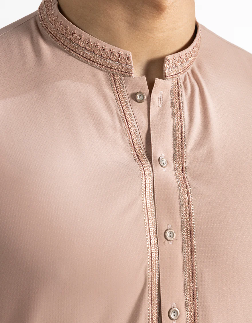 TEA PINK BLENDED KURTA | JTK-A-50280/S25/JJ10075-FL - Image 3