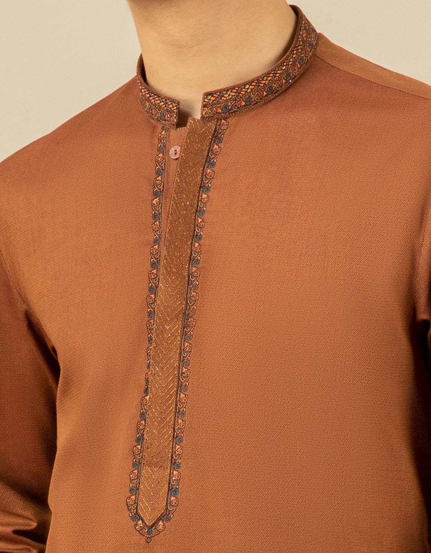 RUST BLENDED KURTA | JTK-A-US-35973/S22/JJ6688-FL - Image 2
