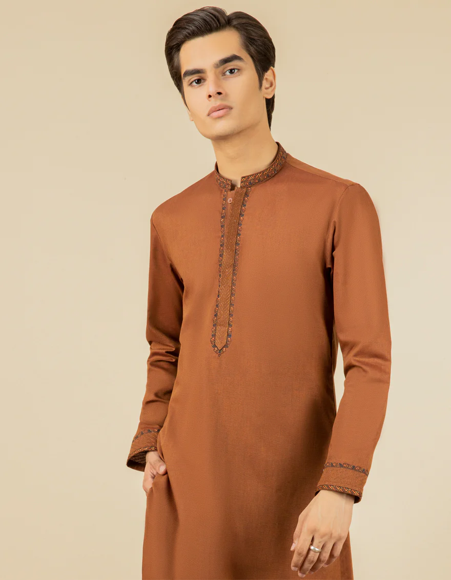 RUST BLENDED KURTA | JTK-A-US-35973/S22/JJ6688-FL - Image 3