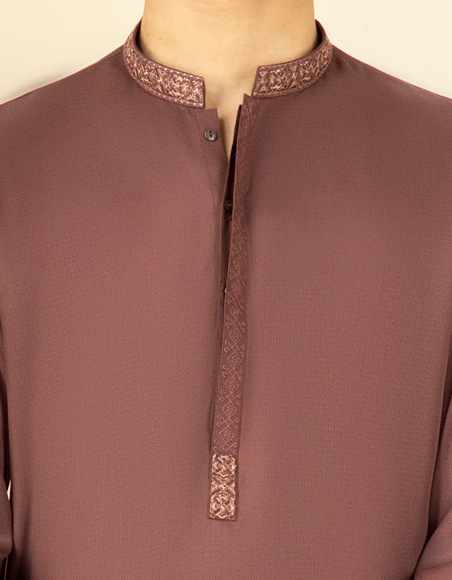 MAROON BLENDED KURTA | JTK-A-US-38525/S22/JJ8127-SF - Image 2