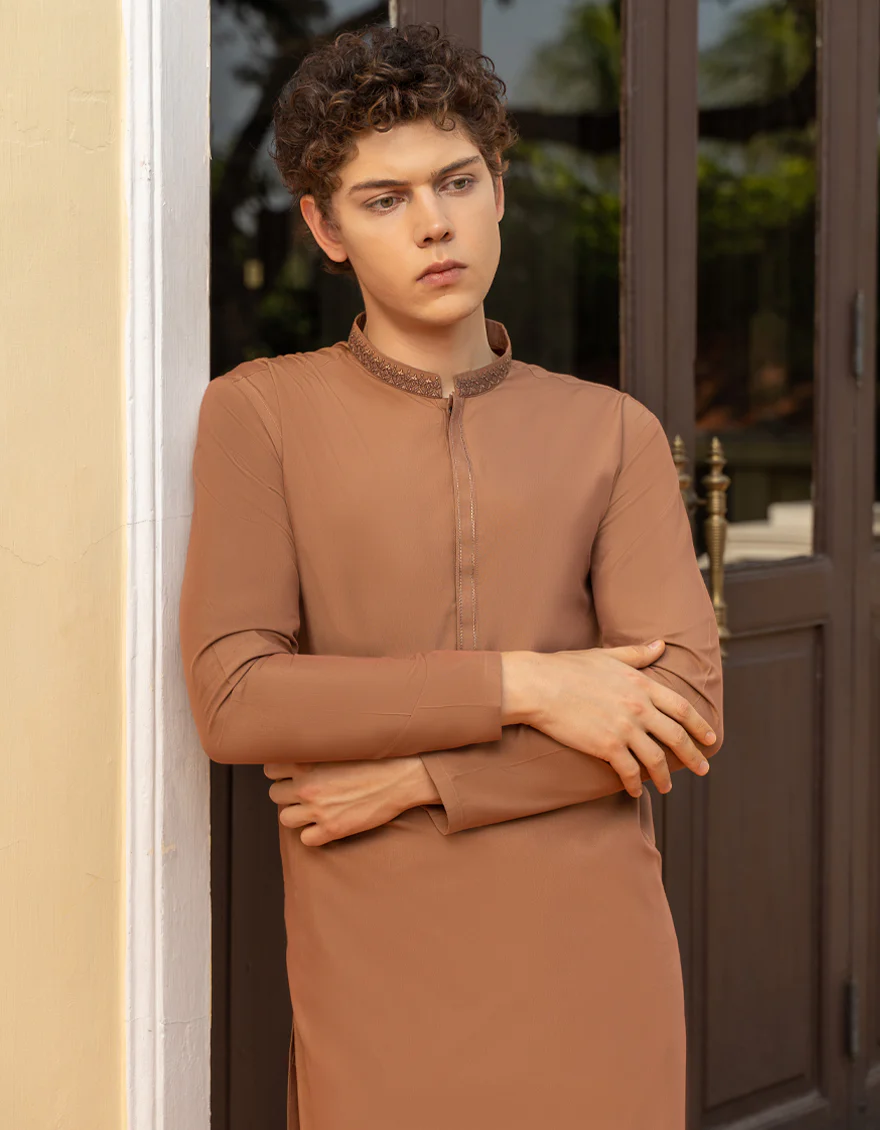 RUST BLENDED KURTA | JTK-A-US-41237/S23/JJ8254-FL - Image 2