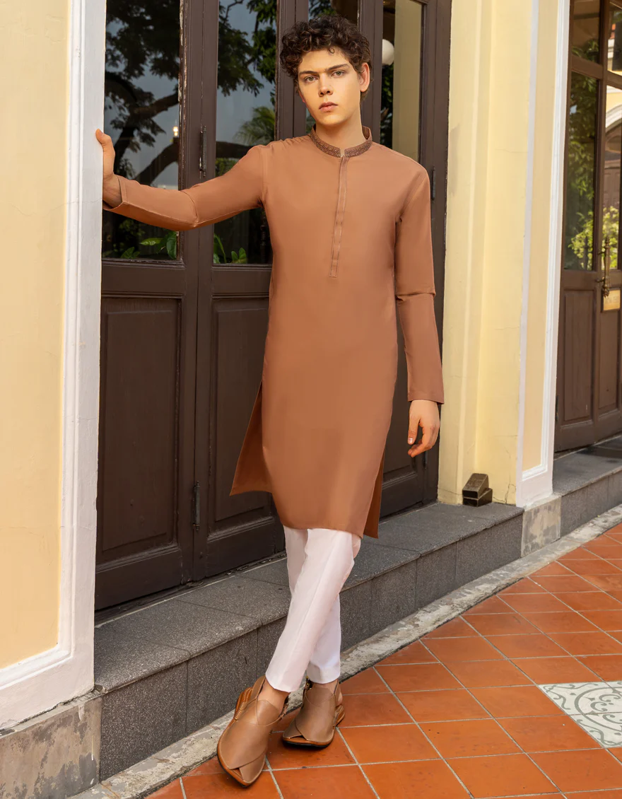 RUST BLENDED KURTA | JTK-A-US-41237/S23/JJ8254-FL - Image 3
