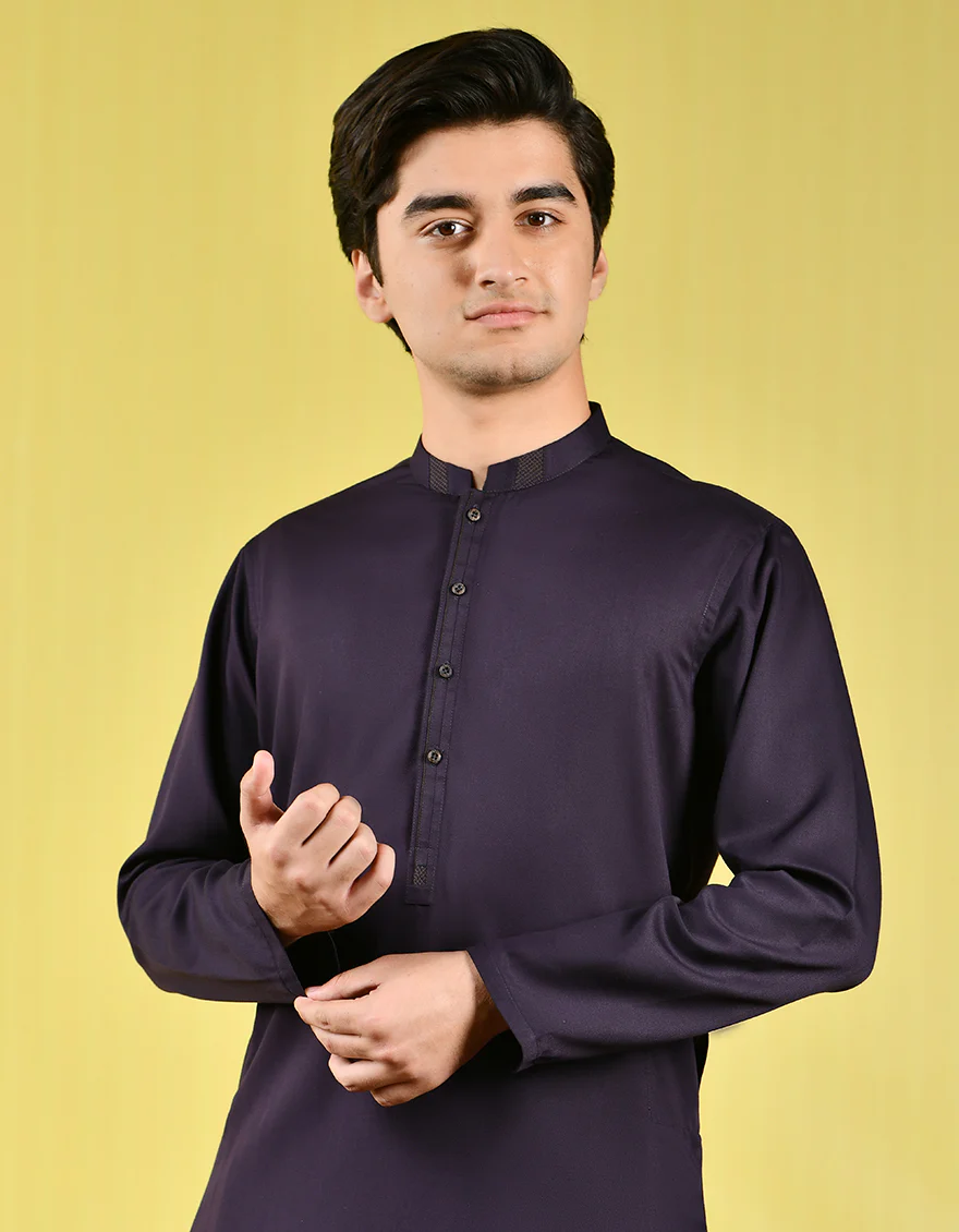 PURPLE VISCOSE KURTA | JTK-A-US-44072/S22/JJ8161-CL - Image 2