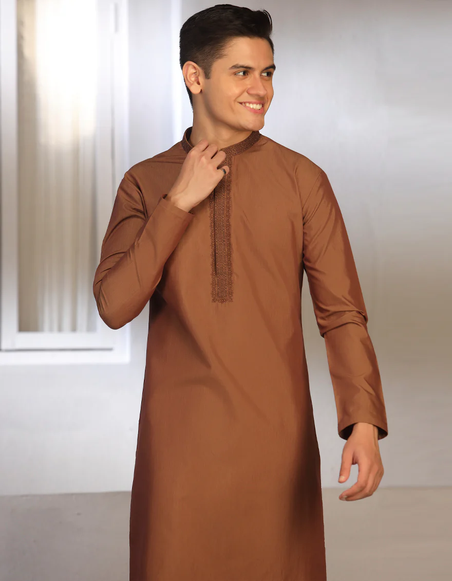 RUST BLENDED KURTA | JTK-A-US-46031/S23/JJ8254-FL - Image 4
