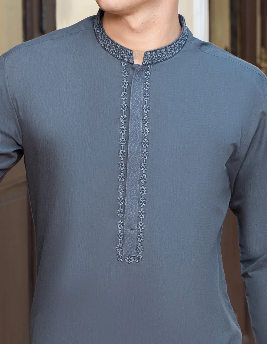 GREY BLENDED KURTA | JTK-A-US-46032/S23/JJ8254-FL - Image 2