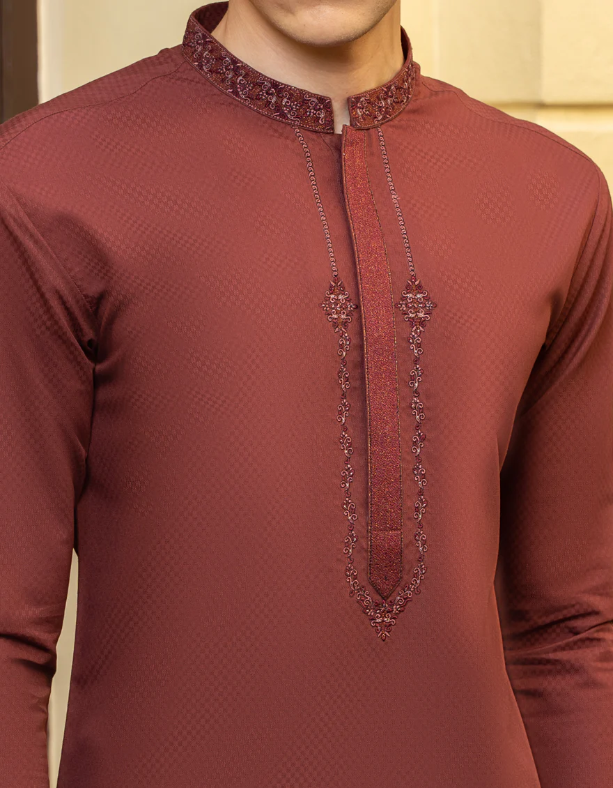 RUST BLENDED KURTA | JTK-A-US-46034/S23/JJ8389-FL - Image 2