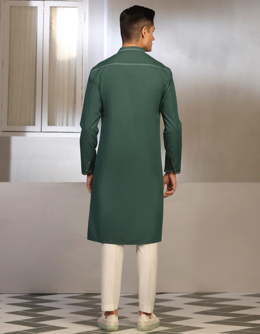 LEAF GREEN KURTA | JTK-A-US-46044/S23/JJ8214-SF - Image 2