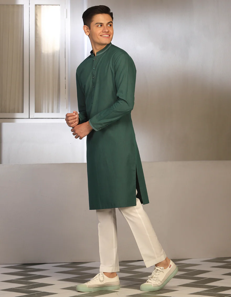 LEAF GREEN KURTA | JTK-A-US-46044/S23/JJ8214-SF - Image 4
