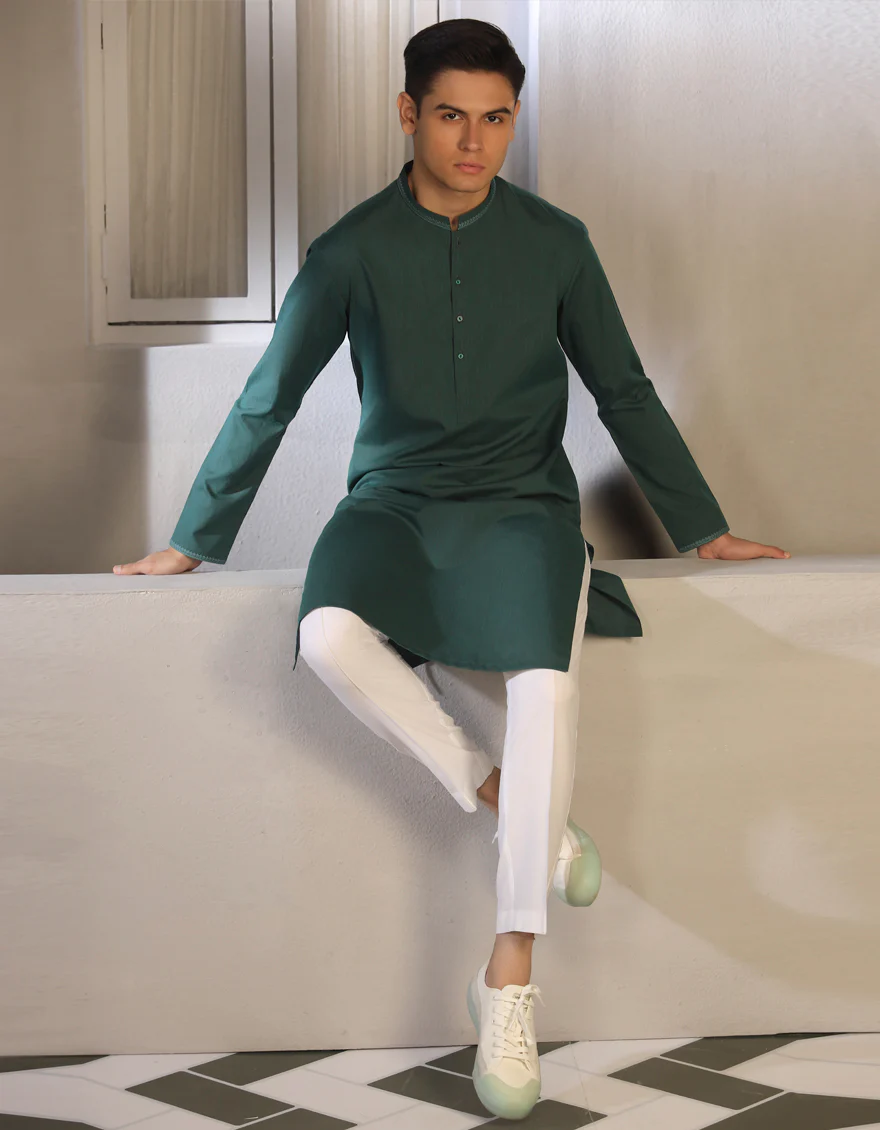 LEAF GREEN KURTA | JTK-A-US-46044/S23/JJ8214-SF - Image 5
