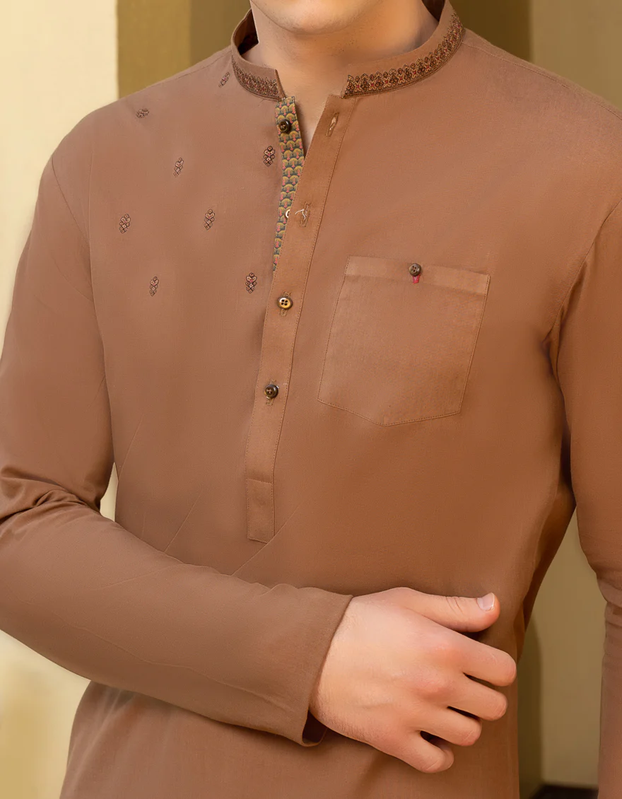 RUSTIC BROWN COTTON KURTA | JTK-A-US-46098/S23/DME3195-CL - Image 2