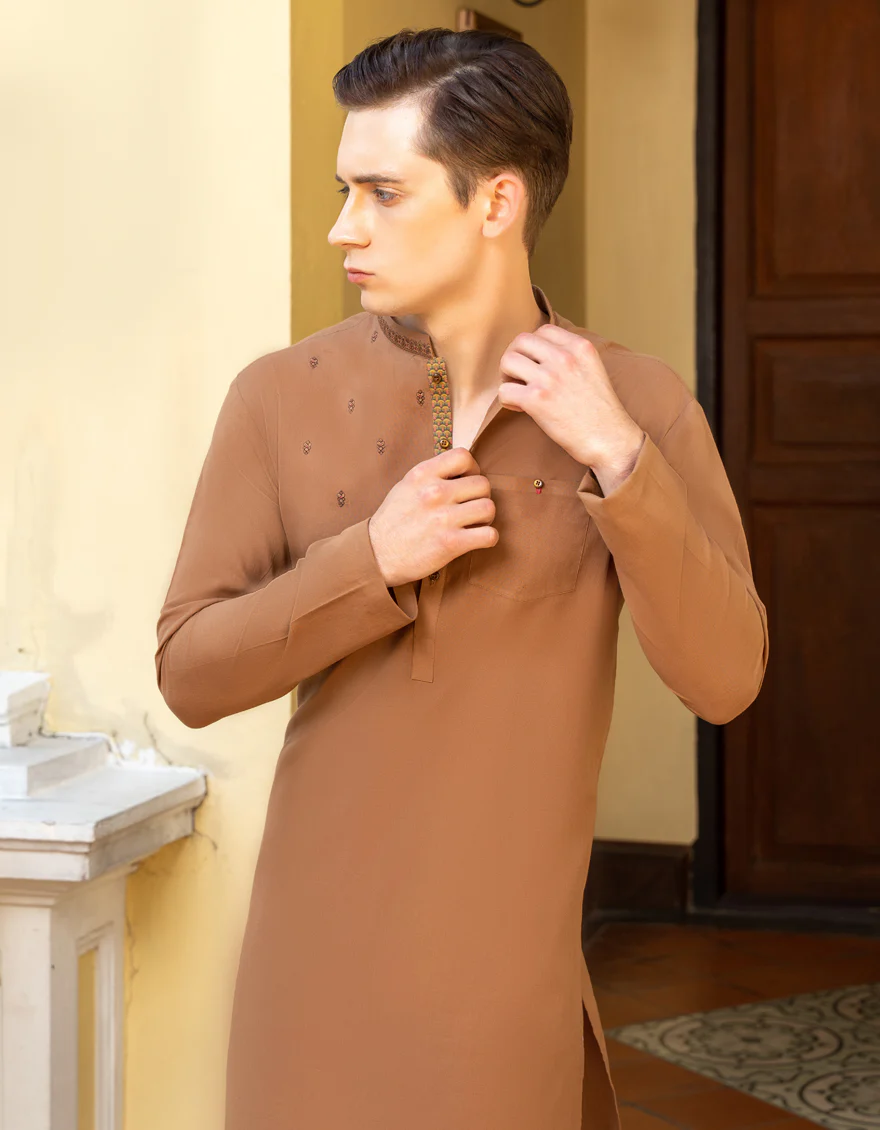 RUSTIC BROWN COTTON KURTA | JTK-A-US-46098/S23/DME3195-CL - Image 3