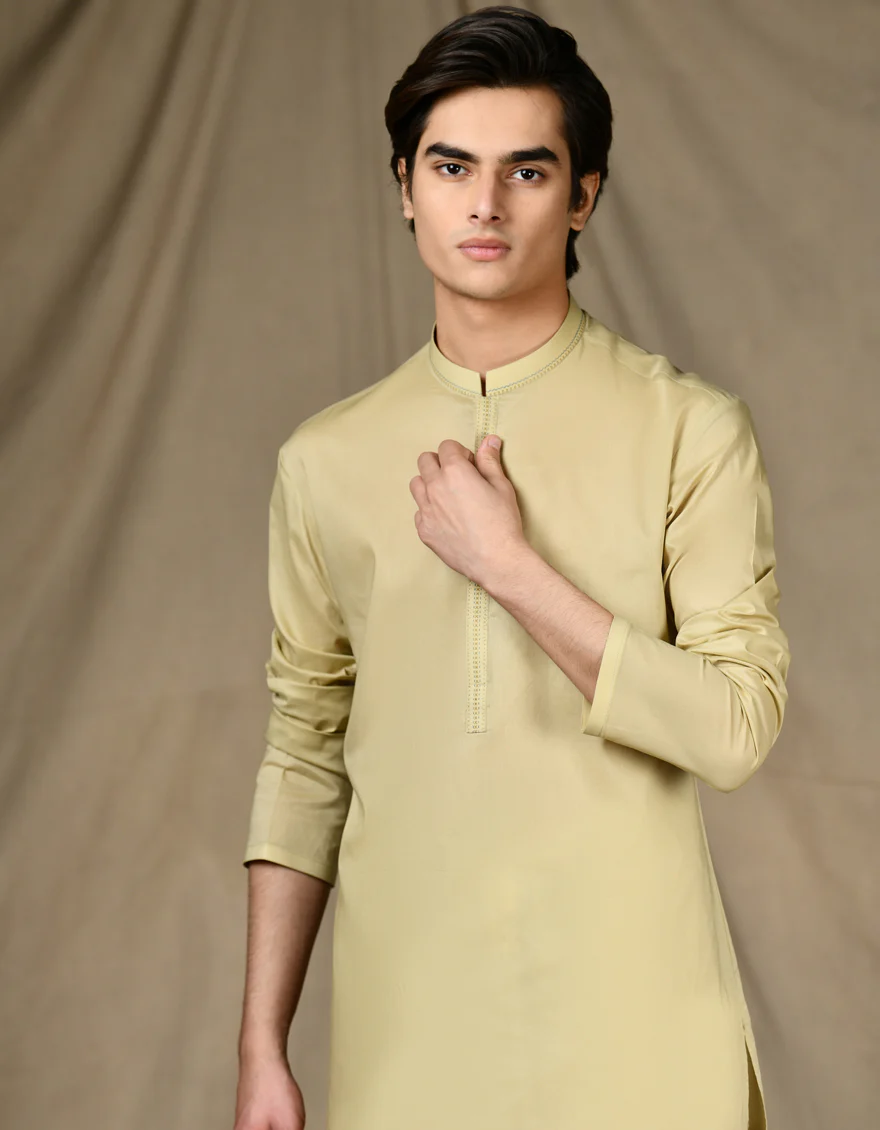BROWN COTTON KURTA | JTK-S-34645/S24/JJ87 - Image 2
