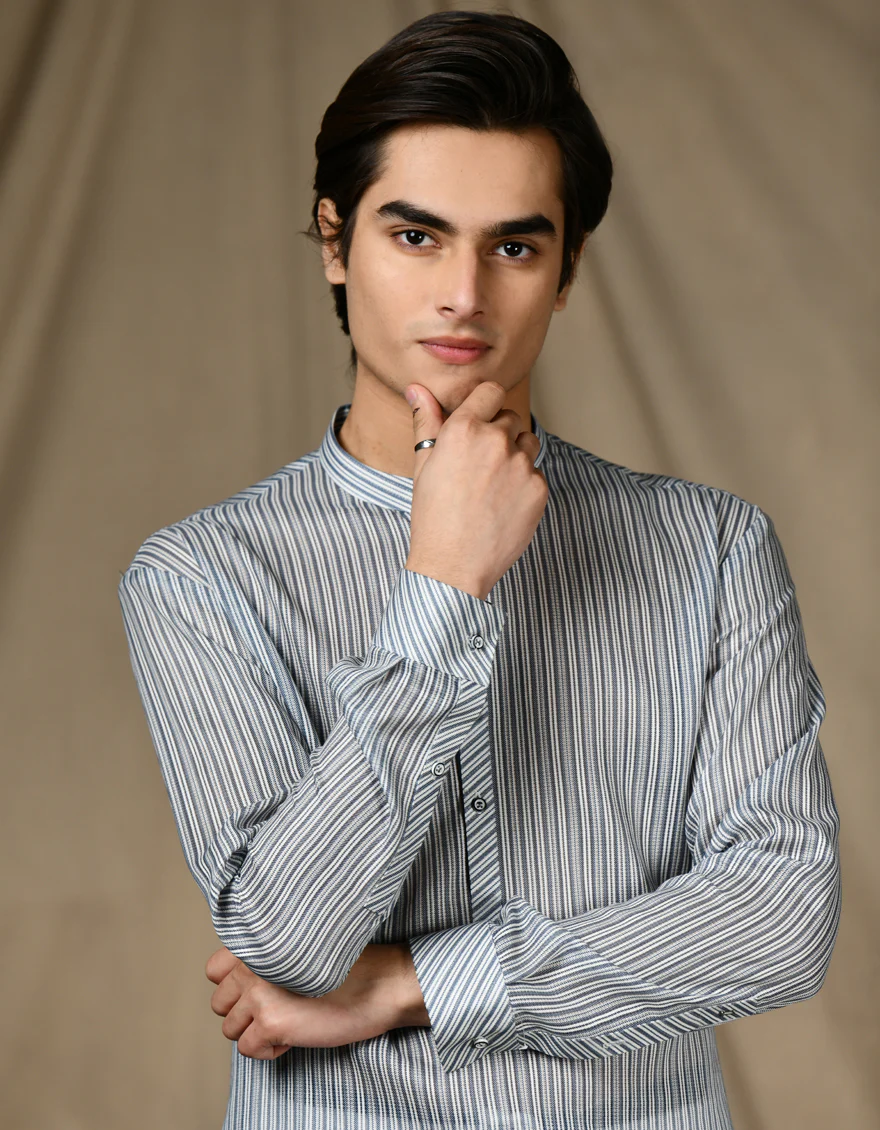 BLUE CVC KURTA | JTK-S-34656/S24/JJ89 - Image 2