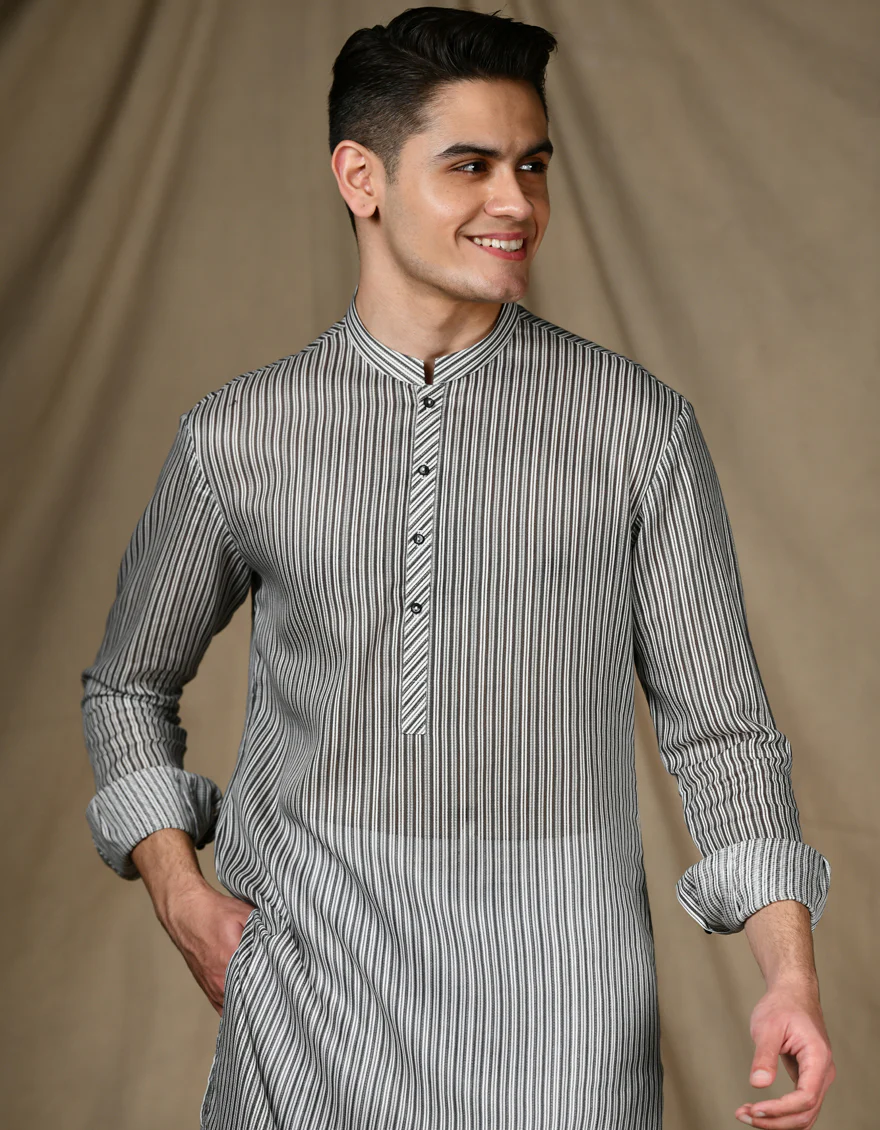 GREY CVC KURTA | JTK-S-34657/S24/JJ89 - Image 2