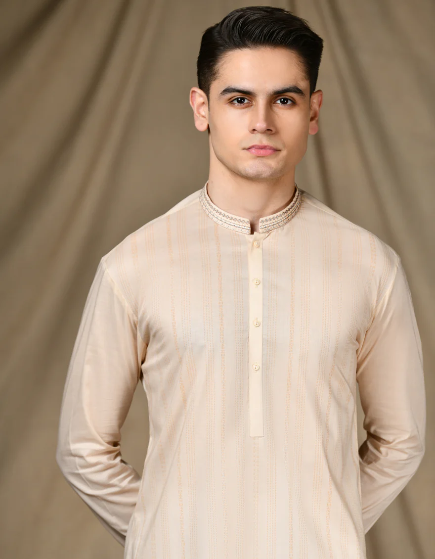 ORANGE COTTON KURTA | JTK-S-34660/S24/JJ87 - Image 2