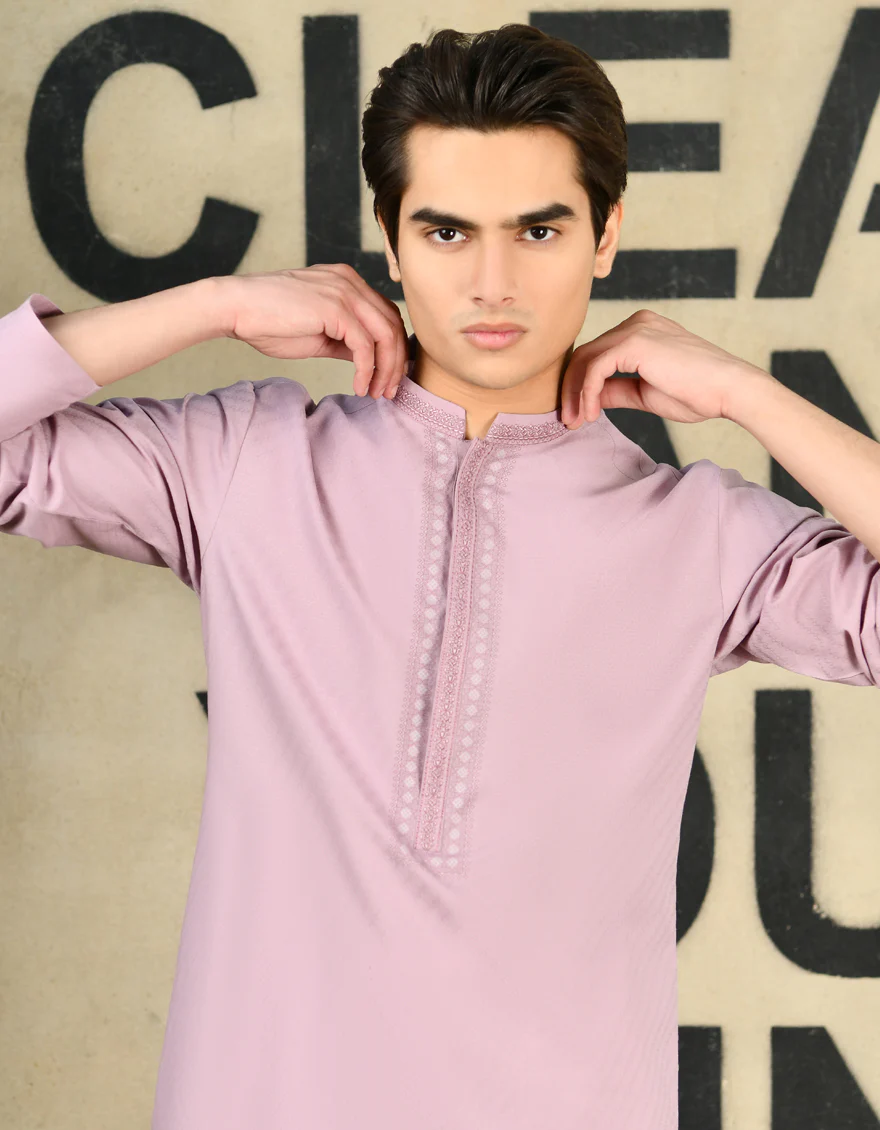 PURPLE BLENDED KURTA | JTK-S-46237/S24/JJ87 - Image 2