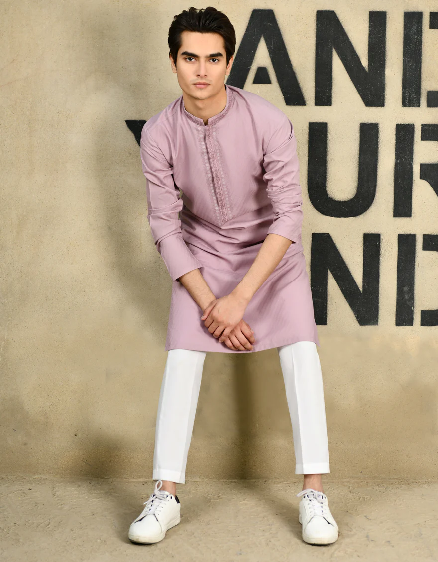 PURPLE BLENDED KURTA | JTK-S-46237/S24/JJ87 - Image 3