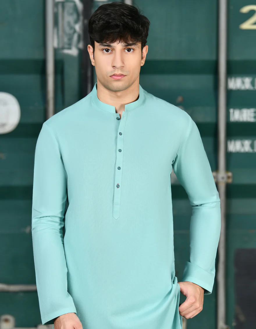 LIGHT GREEN COTTON KURTA | JTK-S-46251/S24/DME3238-PN - Image 3