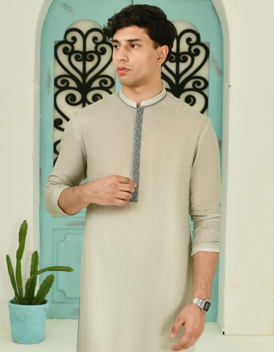 GREEN BLENDED KURTA | JTK-S-46373/S24/JJ8951-SF - Image 2