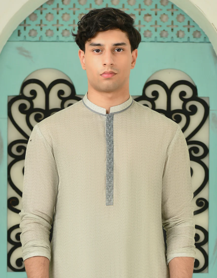 GREEN BLENDED KURTA | JTK-S-46373/S24/JJ8951-SF - Image 3
