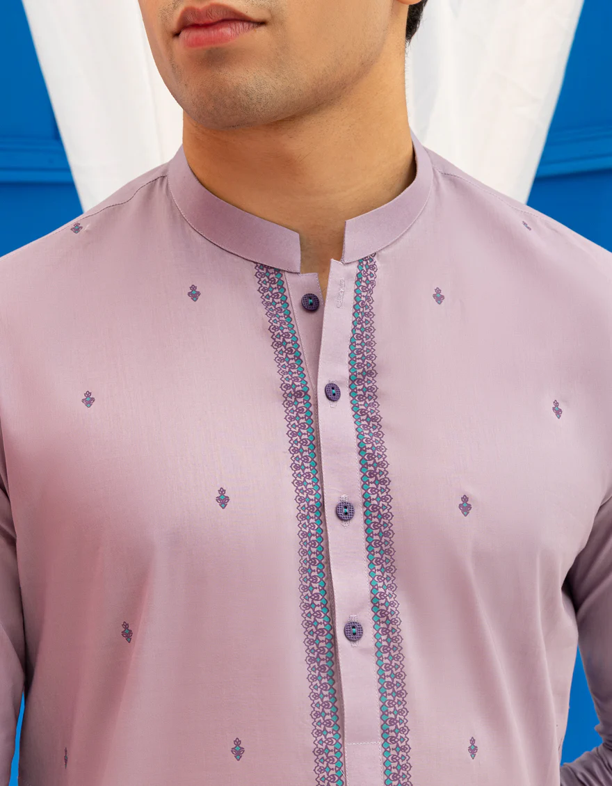 LIGHT PURPLE COTTON KURTA | JTK-S-46596/S25/JJ9777-SF - Image 2