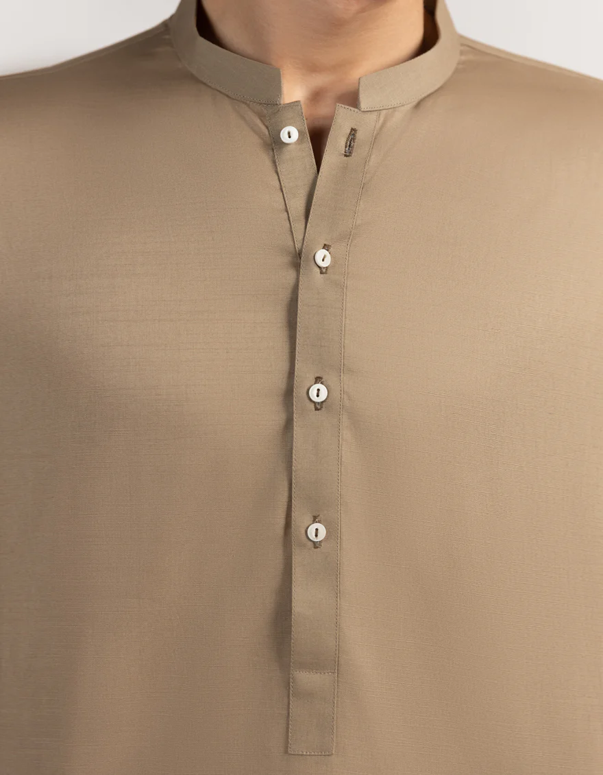 BROWN COTTON KURTA | JTK-S-46821/S25/JJ10548-PN - Image 3