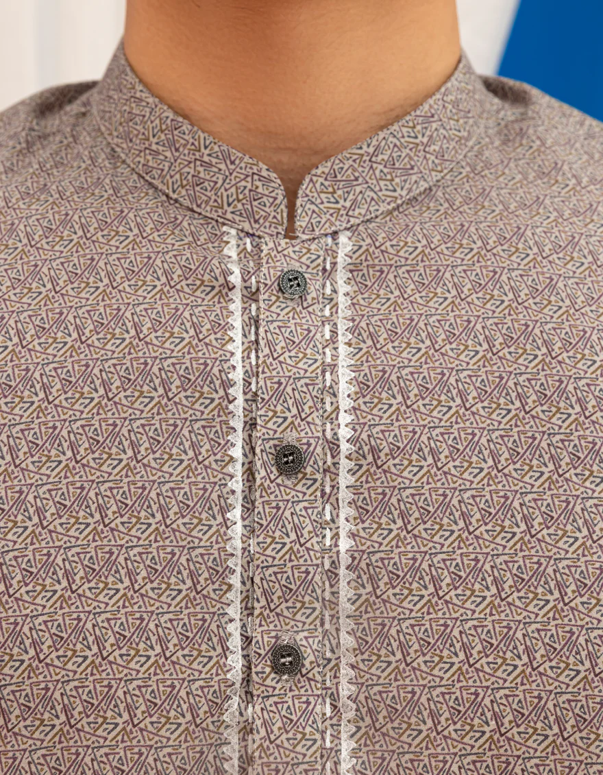 GREY COTTON KURTA | JTK-S-50133/S25/JJ9775-SF - Image 3