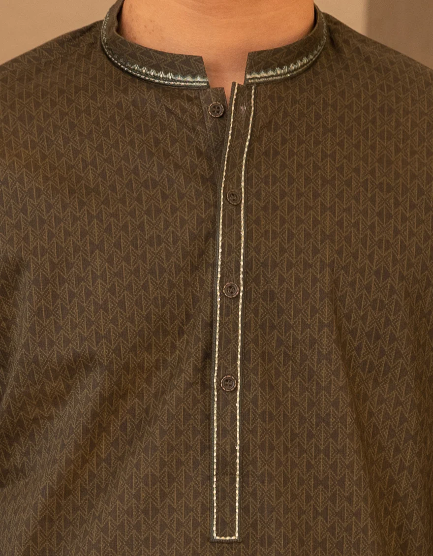 GREEN COTTON KURTA | JTK-S-50226/S25/JJ9776-SF - Image 4