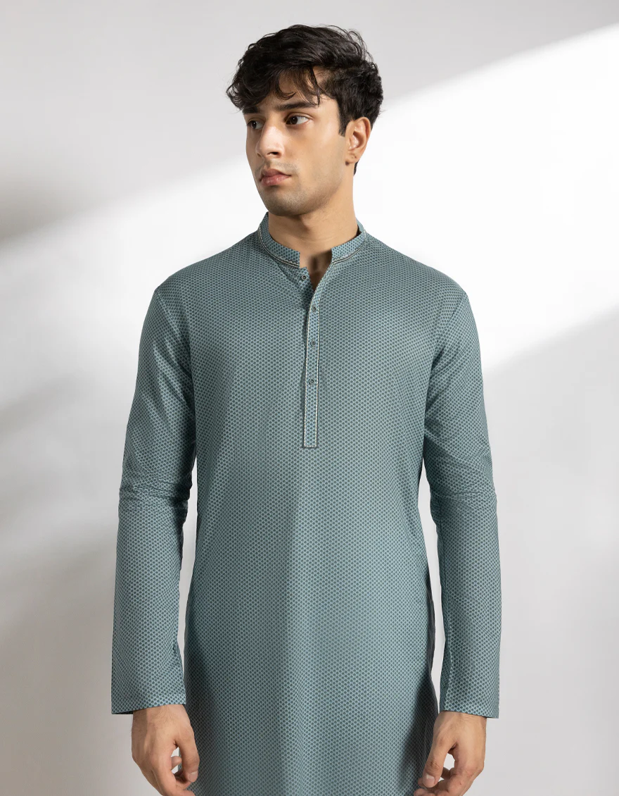 LIGHT BLUE COTTON KURTA | JTK-S-50229/S25/JJ9776-SF - Image 2