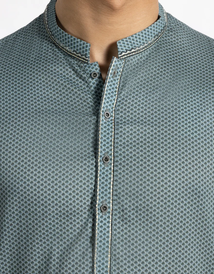 LIGHT BLUE COTTON KURTA | JTK-S-50229/S25/JJ9776-SF - Image 3