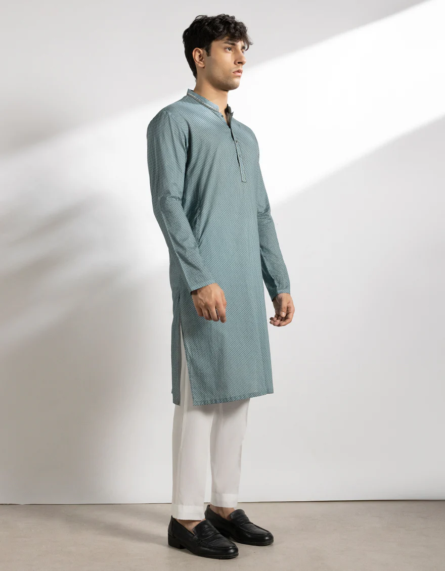 LIGHT BLUE COTTON KURTA | JTK-S-50229/S25/JJ9776-SF - Image 4
