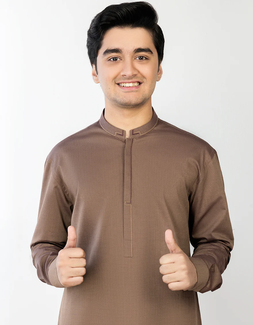 TWO TONED COTTON KURTA | JTK-S-US-34313/S23/JJ8607-CL - Image 2