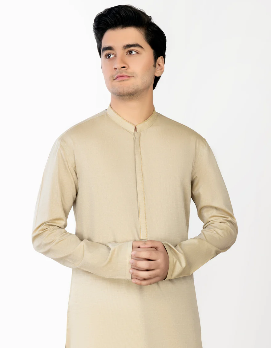 BEIGE COTTON KURTA | JTK-S-US-34314/S23/JJ8345-CL - Image 3