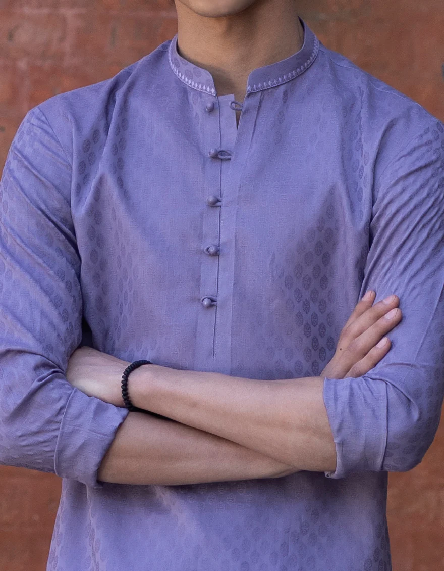 LILAC COTTON KURTA | JTK-S-US-34317/S23/JJ8747-SF - Image 2