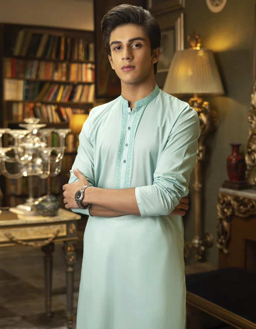 SEA GREEN KURTA | JTK-S-US-35838/S22/JJ7546-SF - Image 2