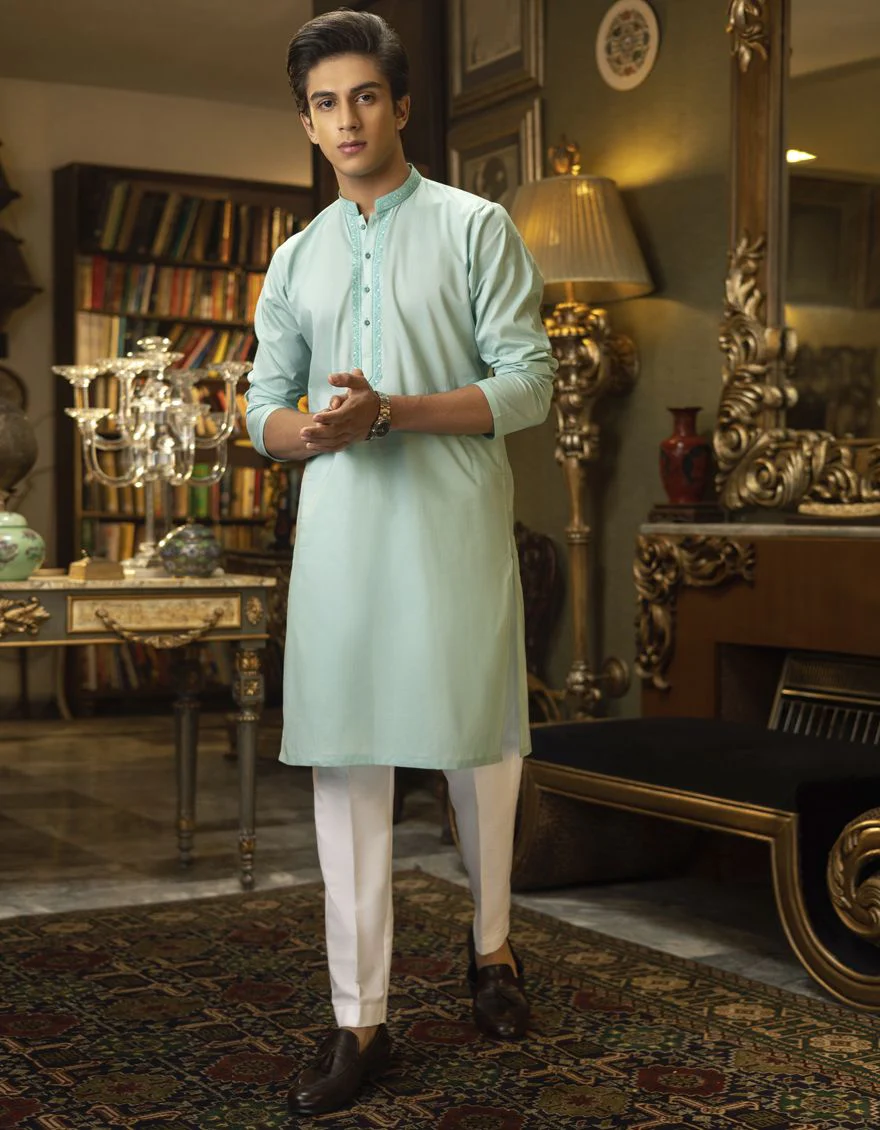 SEA GREEN KURTA | JTK-S-US-35838/S22/JJ7546-SF - Image 4