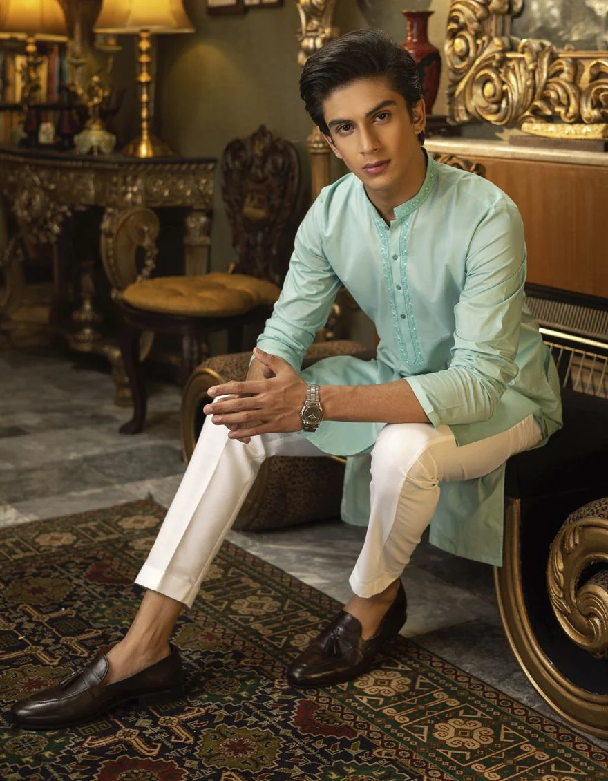 SEA GREEN KURTA | JTK-S-US-35838/S22/JJ7546-SF - Image 5