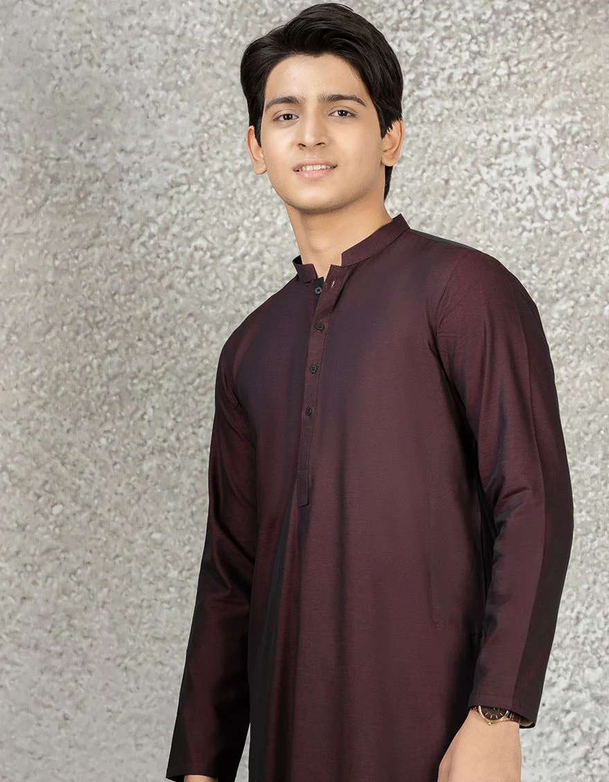 MAROON KURTA | JTK-S-US-35884/S22/JJ8147-PN - Image 2