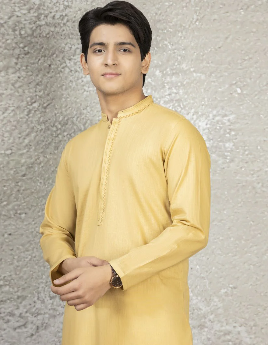 DULL GOLD COTTON KURTA | JTK-S-US-35887/S22/JJ7611-CL - Image 3