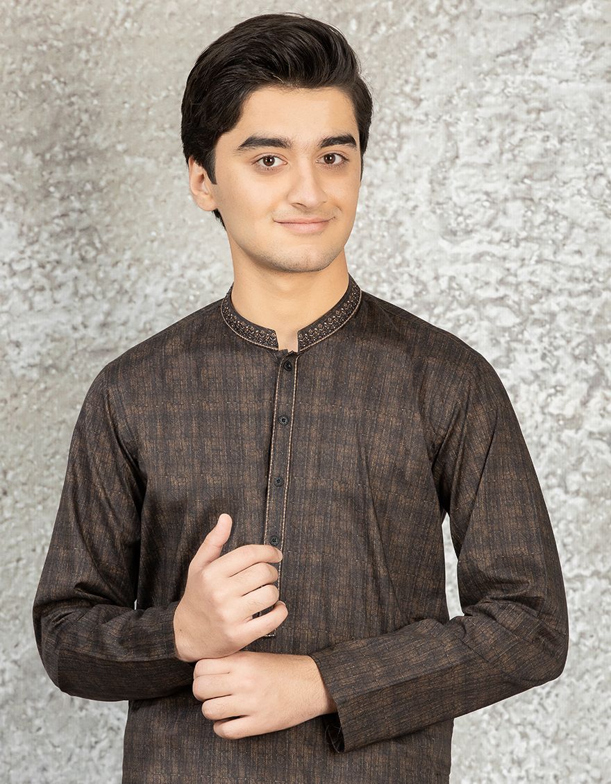 CHOCOLATE BROWN KURTA | JTK-S-US-35894/S22/JJ7546-SF - Image 2