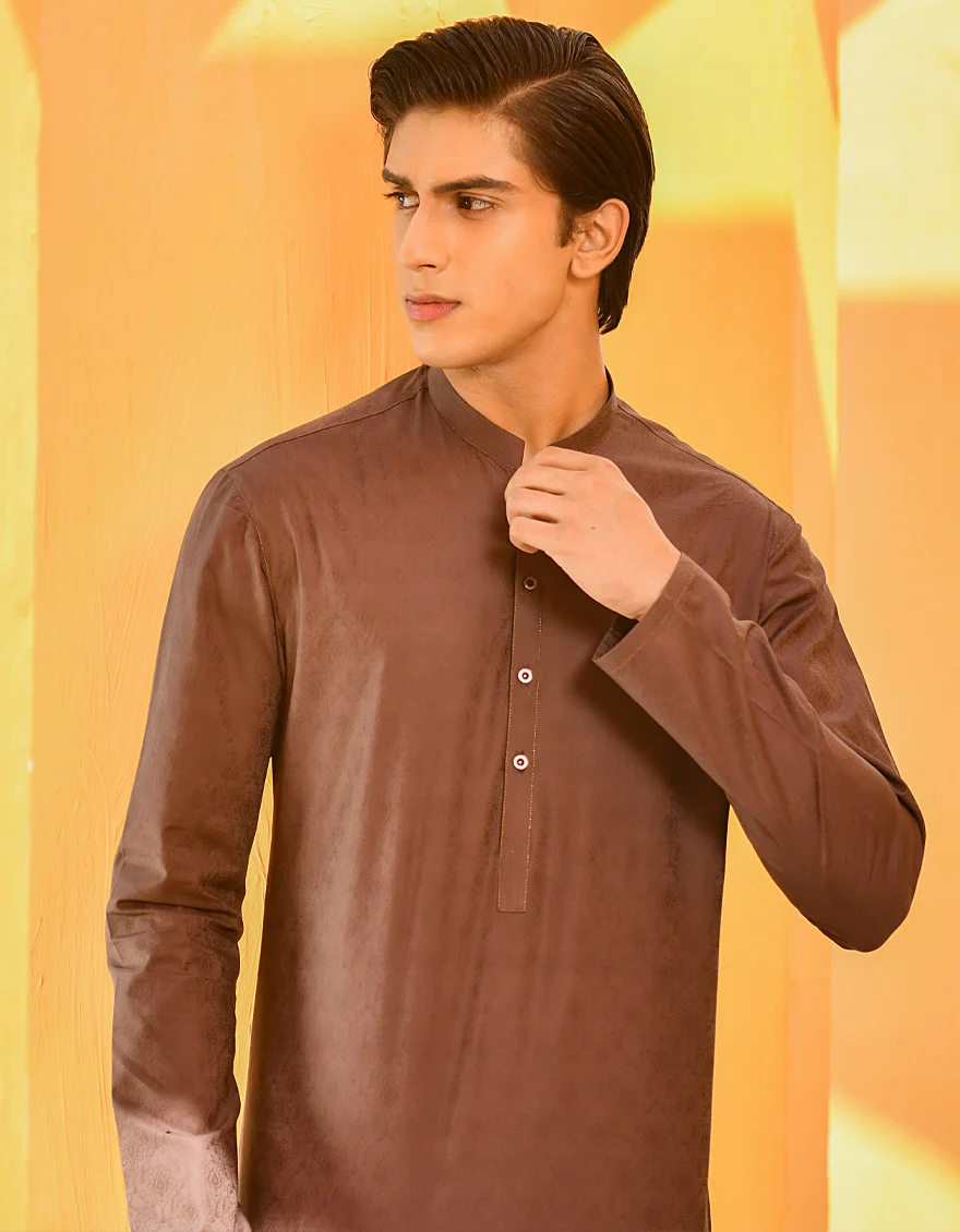 COFFEE BROWN COTTON KURTA | JTK-S-US-35912/S22/JJ7661-PN - Image 3